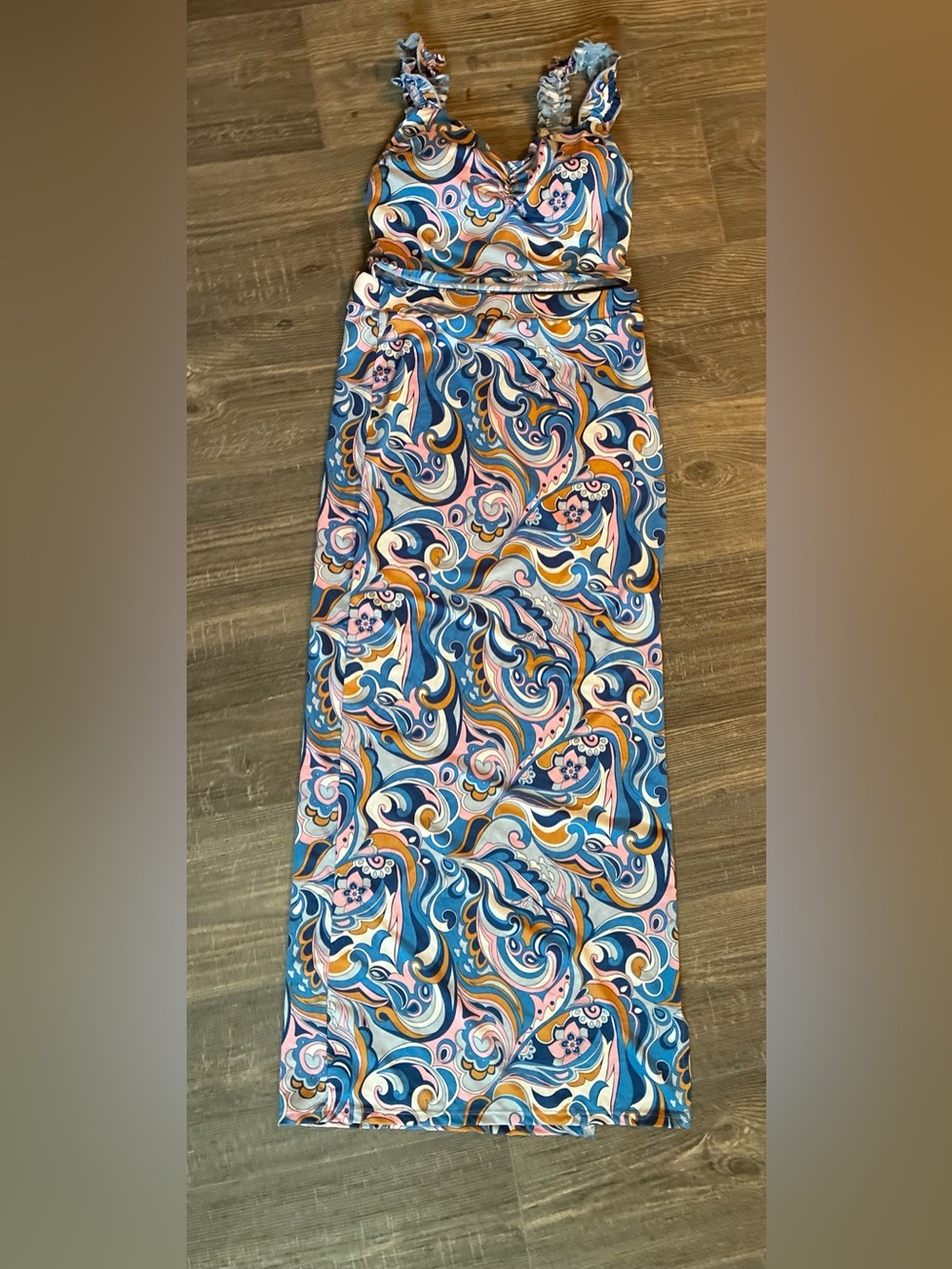 Haute Monde Retro Print Maxi Dress | Size Medium